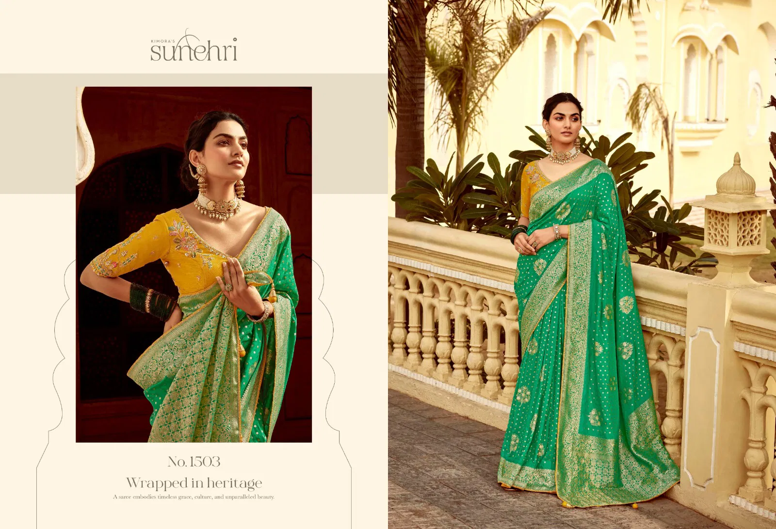 Rang Mahal By Kimora Dola Silk Wedding Wear Saree Wholesale Market In Surat